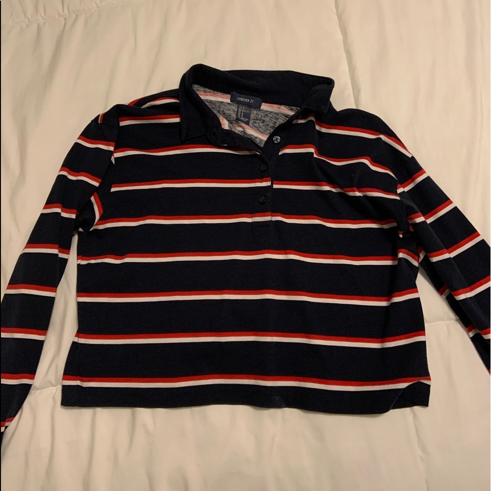 Cropped striped long sleeve